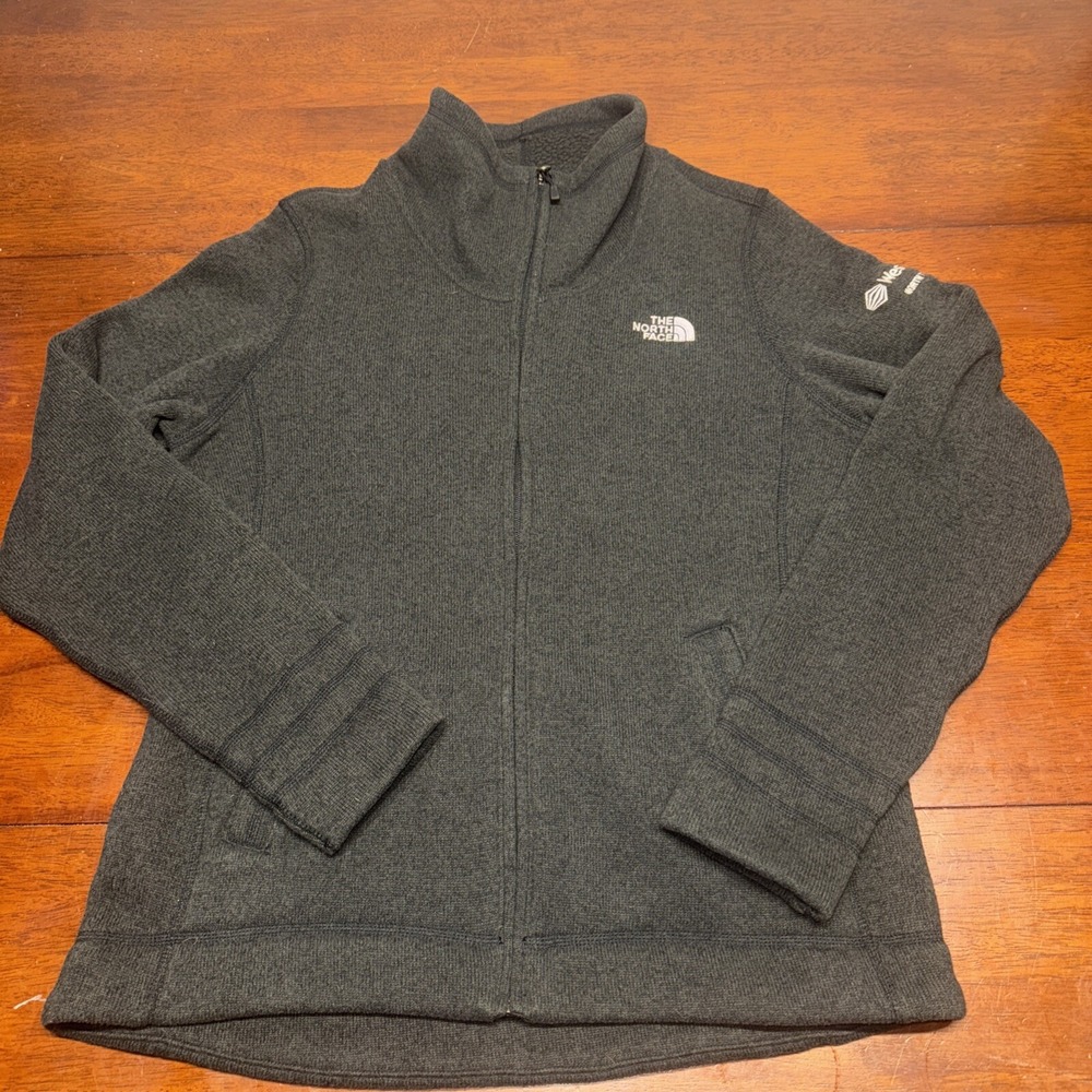 The North Face Sweater Fleece Jacket Women's Size L Gray Full Zip *Embroidery